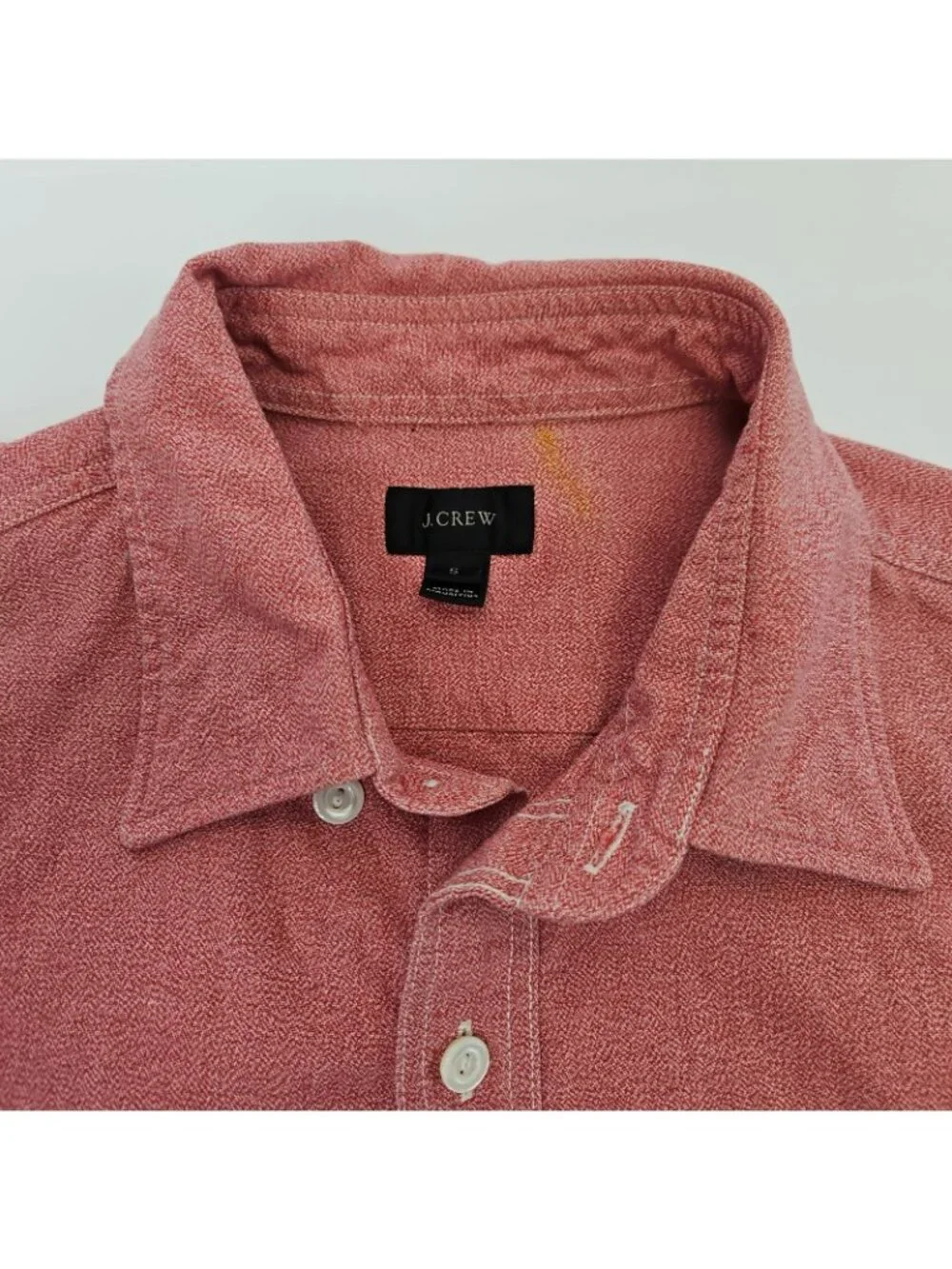 J Crew Shirt Men's Small Red Button Up  Long Sleeve Workshirt Salmon Western